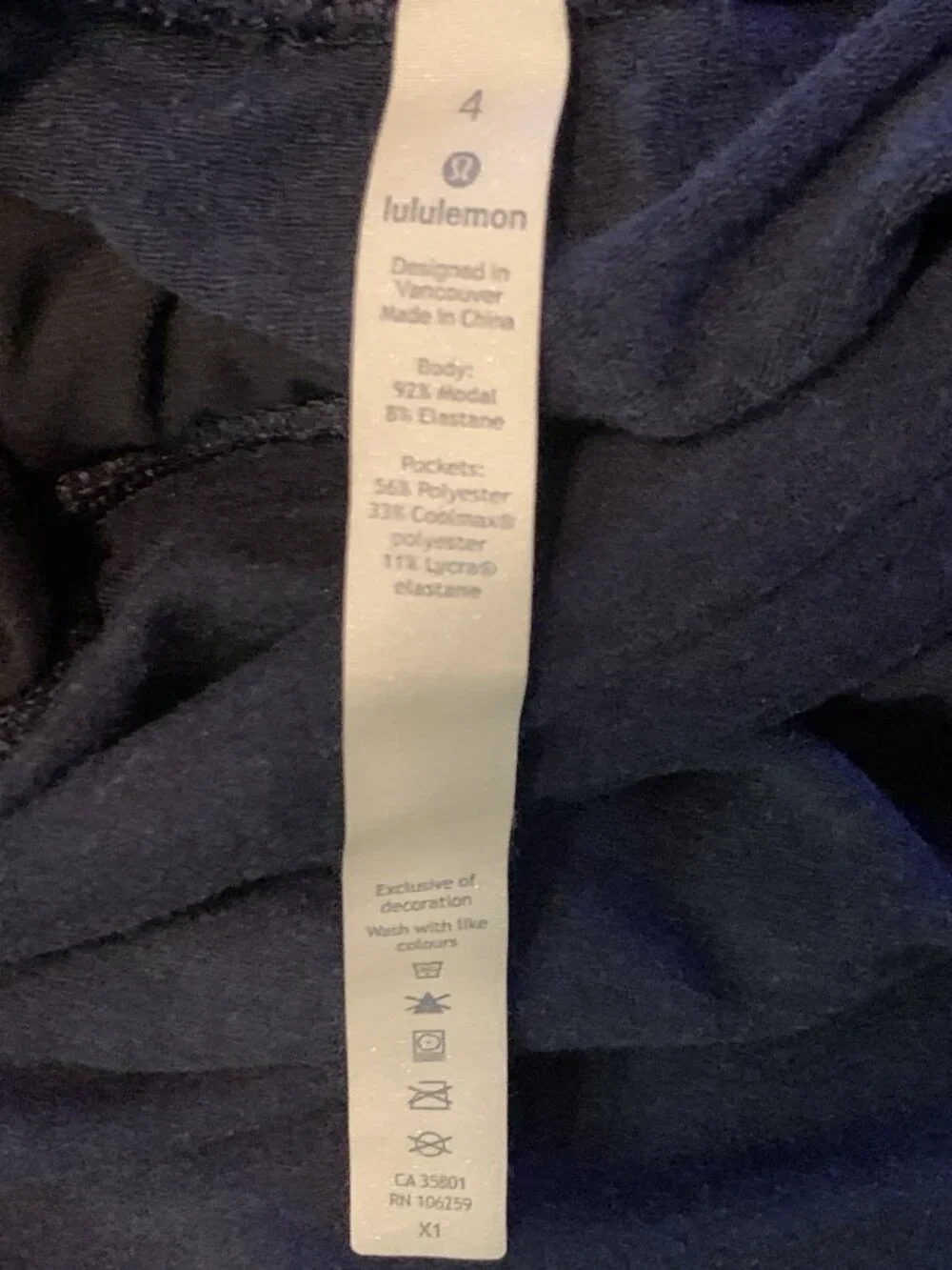 Lululemon Take It Easy Pants Womens Blue High Rise Ruched Waist Band Yoga Sz 4